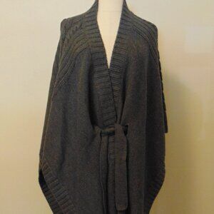 Hayden Women's Wool Belted Cardigan Poncho Sweater Grey XS/S New! Super Soft!